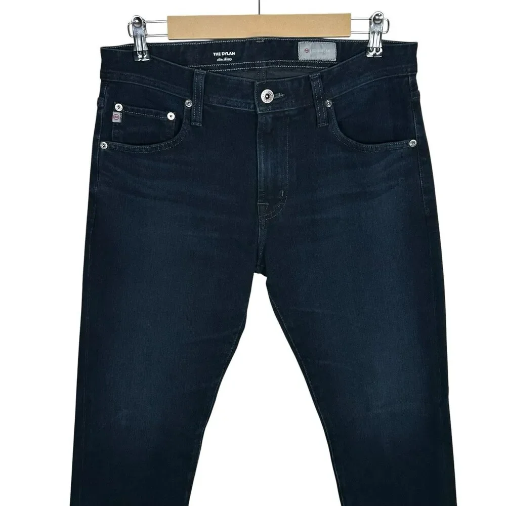 AG Adriano Goldschmied Dylan Jeans Mens 31 Blue Slim Denim 360 Dark Wash NWT